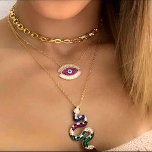 eye necklace in purple